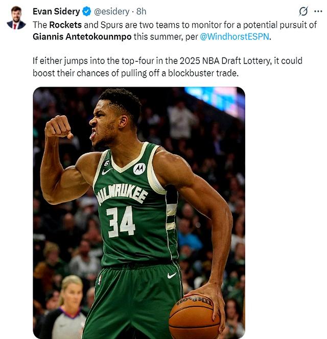 星空体育-关于ESPN建议火箭和雄鹿进行7换2交易，谈判以换取字母哥的信息